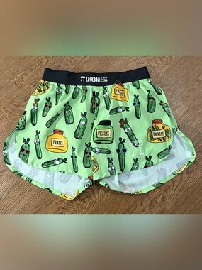 ChicknLegs Running Shorts Women’s M Pickles Split Athletic Gym Shorts